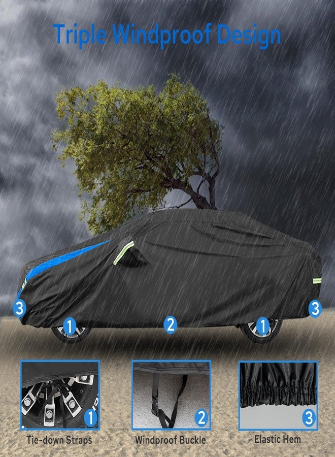 Avecrew Car Cover Custom Fit for Honda Civic Sedan, Waterproof All Weather Full Exterior Cover Rain Snow UV Protection Outdoor Cover with Side Door Zipper Design - Image 4